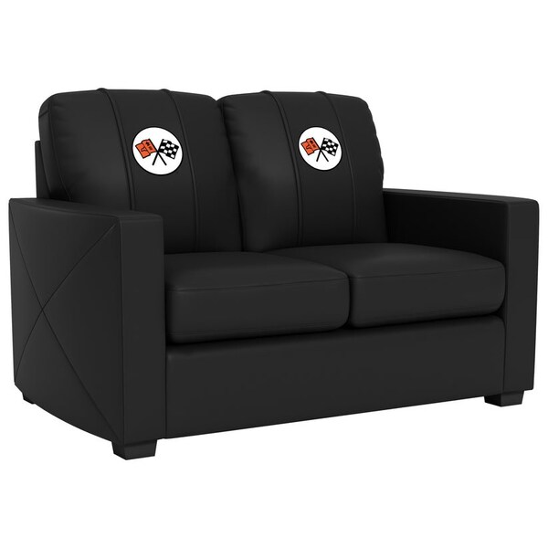 Dreamseat Silver Loveseat with Corvette C2 Logo XZ7759003LSCDBK-PSGMC61040 - main